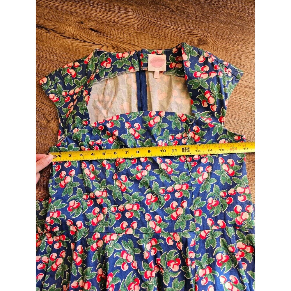 Emmy Design Sweden The Goodness Gracious Cherry Print Dress Vintage Style US 12 - Picture 9 of 12